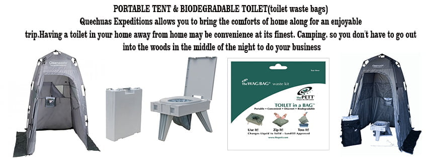 inca trail biodegradable toilets tents
